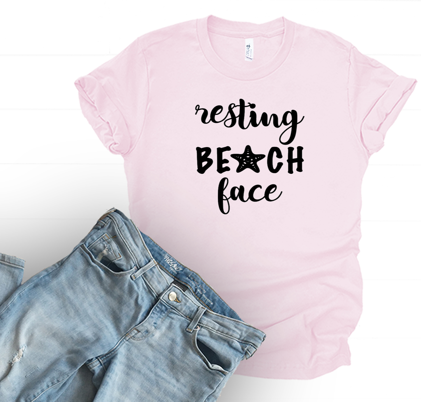 Resting Beach Face ~ Unisex T-Shirt or Ladies Tank Top ~ Adult, Youth and Toddler Sizes