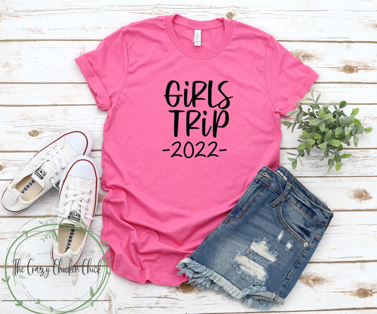 Girls Trip 2022 Group, Family Trip or Vacation ~ Unisex T-Shirt or Ladies Tank Top ~ Adult, Youth and Toddler Sizes