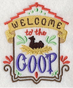 Embroidered Welcome to the coop White Flour Sack Towel/Tea Towel/Kitchen Towel