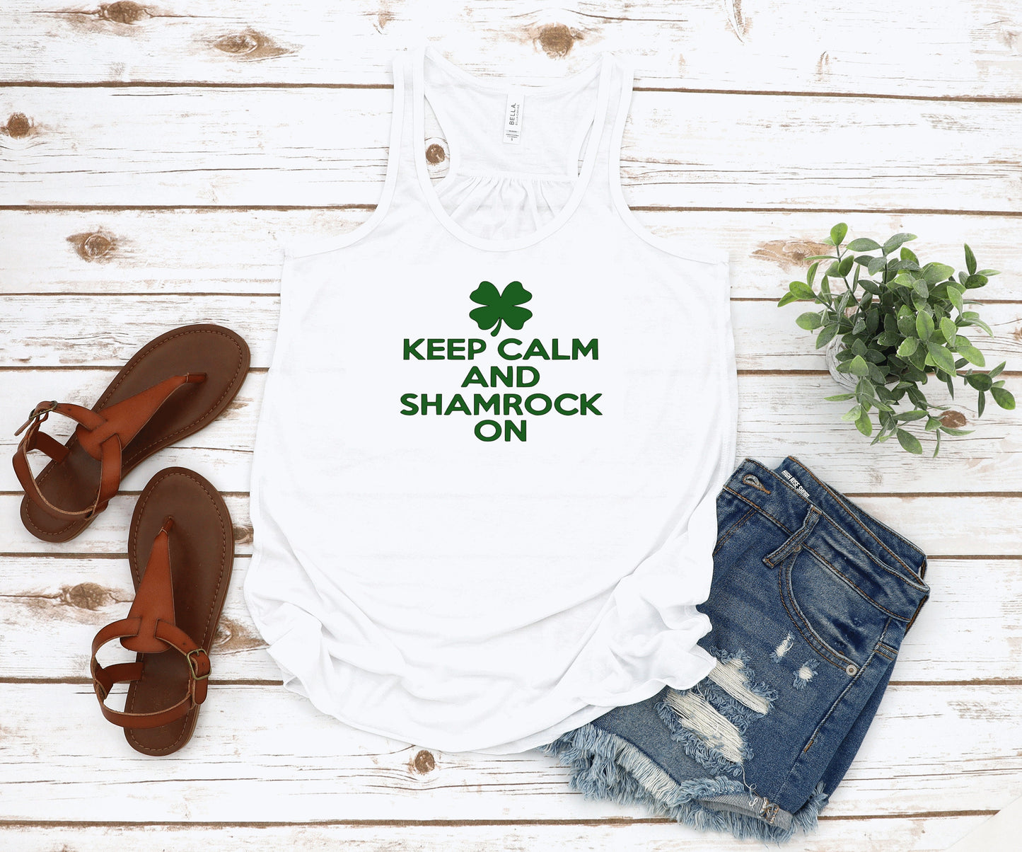 Keep Calm and Shamrock On St. Patrick's Day ~ Ladies Tank Tops ~ Adult, Youth and Toddler Sizes