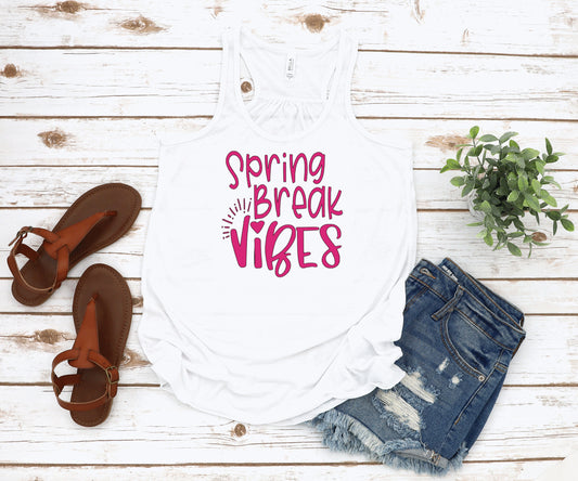 Spring Break Vibes Vacation ~ Adult Unisex T-Shirt or Ladies Tank Top ~ Adult, Youth and Toddler Sizes