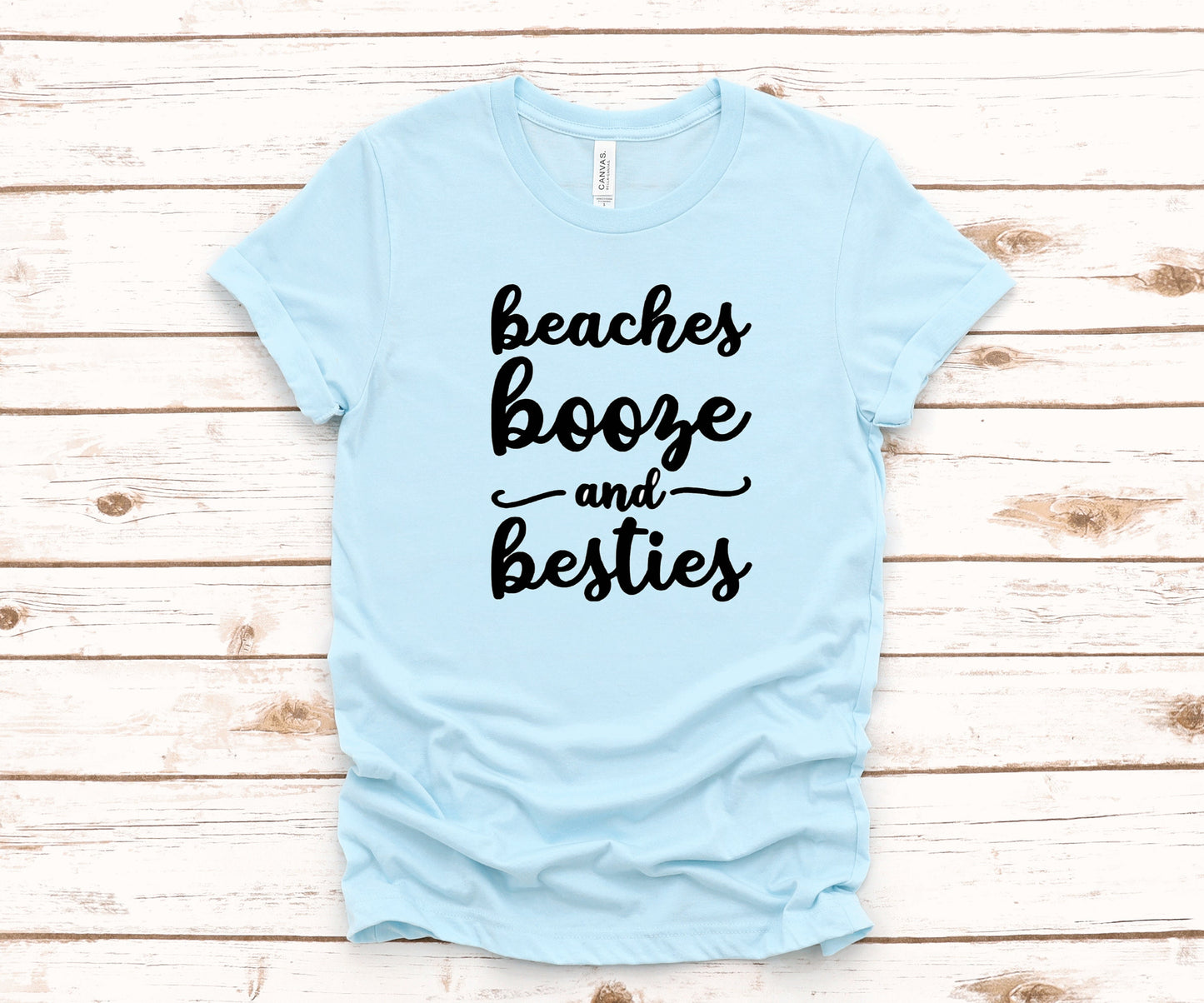 Beaches Booze and Besties Vacation Group ~ Adult Unisex T~Shirt or Ladies Tank Top