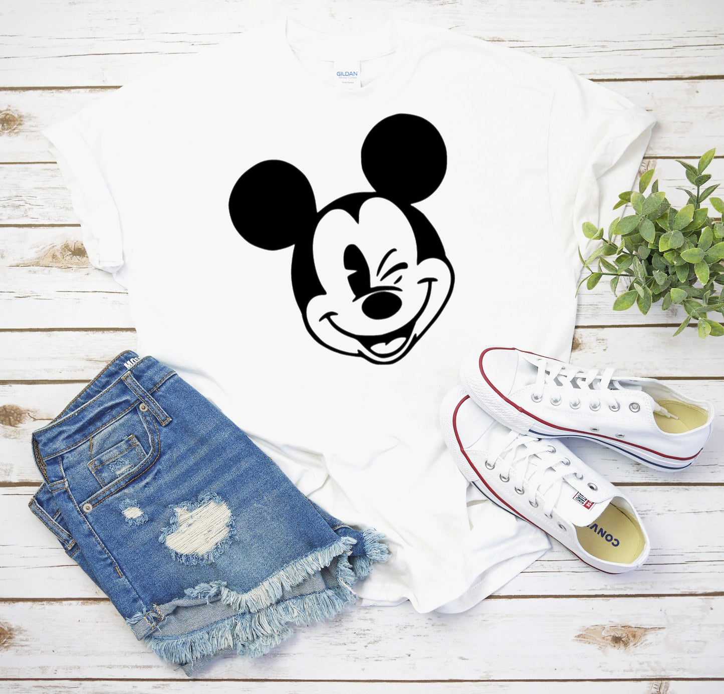 Mickey Mouse Winking ~ Unisex T-Shirt or Ladies Tank Top ~ Adult, Youth and Toddler Sizes