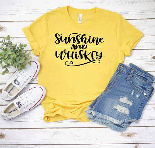 Sunshine and Whiskey - Adult Unisex T~Shirt or Tank Top