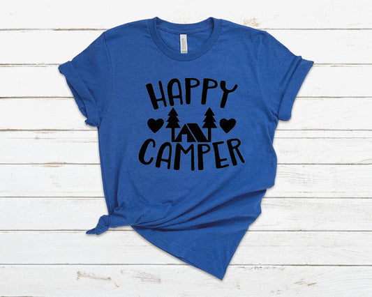 Happy Camper ~ Unisex T-Shirt or Ladies Tank Top ~ Adult, Youth and Toddler Sizes