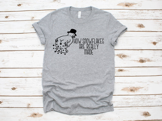 How Snowflakes Are Really Made Christmas Holiday ~ Unisex T-Shirt or Ladies Tank Top ~ Adult, Youth and Toddler Sizes