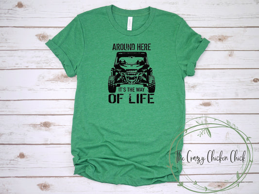 Around Here It's a Way of Life ~  ORV, Side by Side, Sxs, Rzr, Can Am Logo ~ Ladies Tank Top ~ Adult, Youth and Toddler Sizes