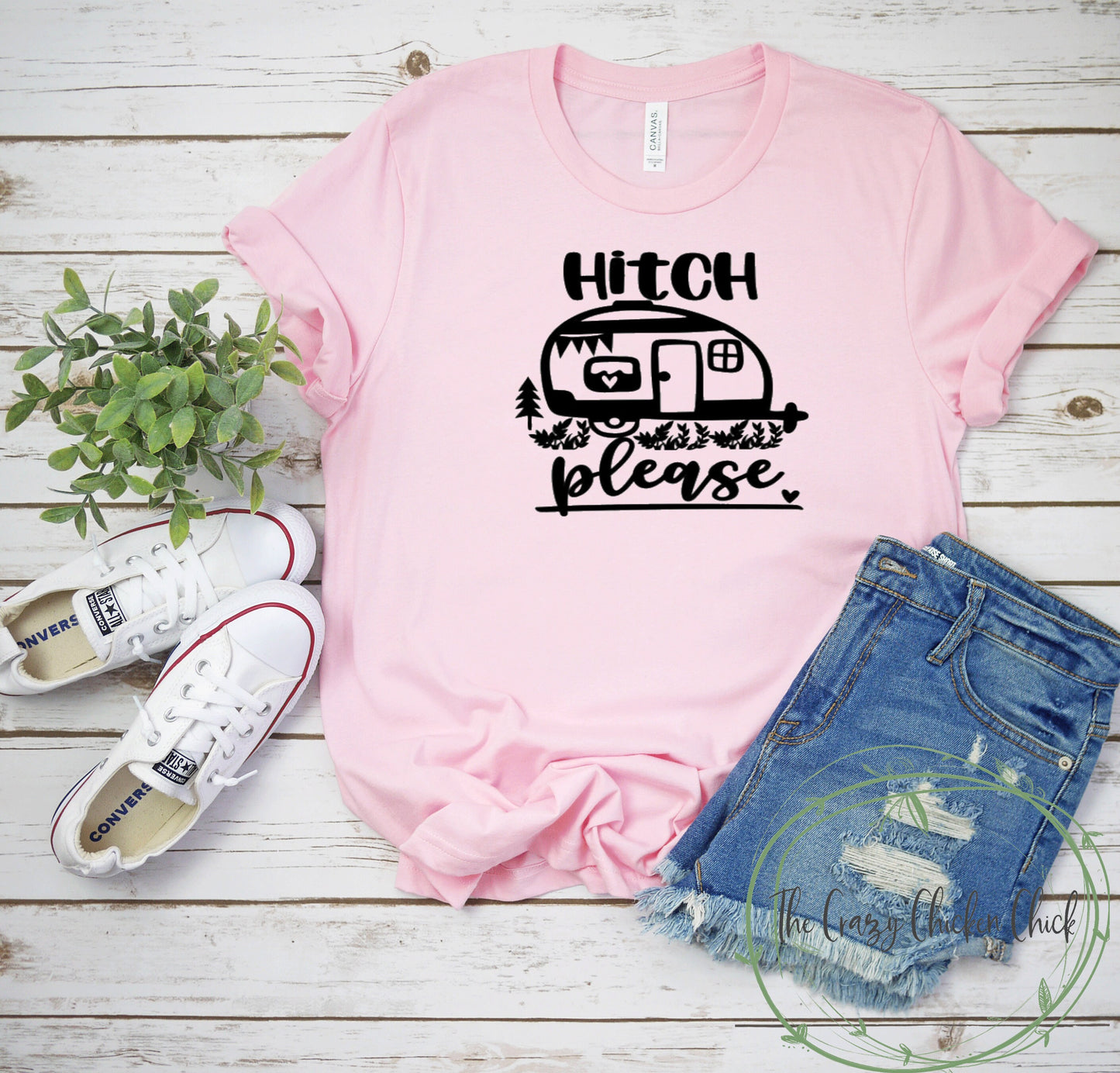 Hitch Please With Camper Cute Camping  Adult Unisex T~Shirt or Ladies Tank Top