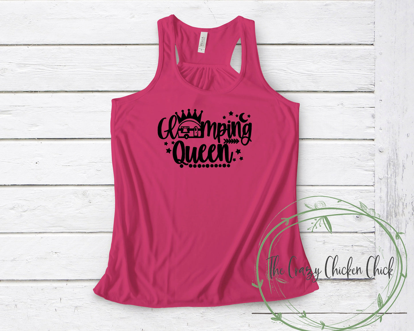 Glamping Queen Cute Camping ~ Unisex T-Shirt or Ladies Tank Top