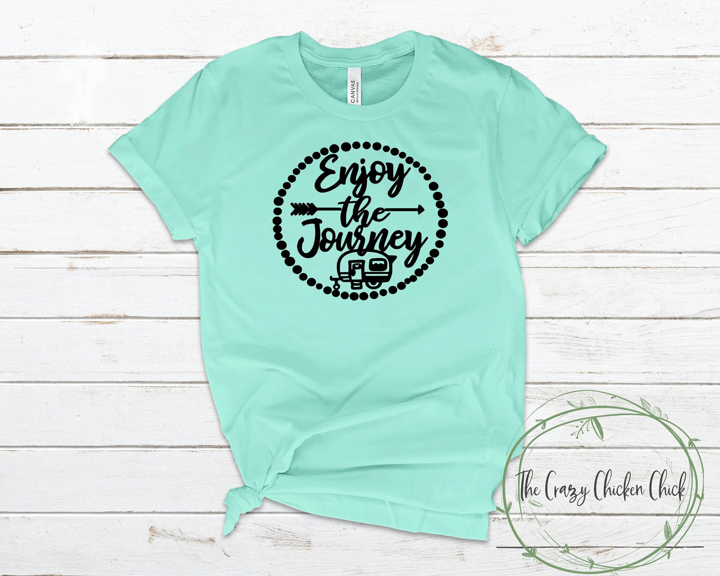 Enjoy The Journey With Camper Cute Camping ~ Unisex T-Shirt or Ladies Tank Top ~ Adult, Youth and Toddler Sizes