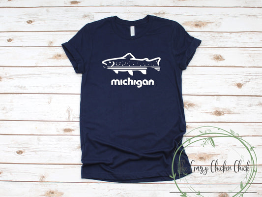 Michigan Trout Inspired ~ Unisex T-Shirt or Unisex T-Shirt or Ladies Tank Top ~ Adult, Youth and Toddler Sizes