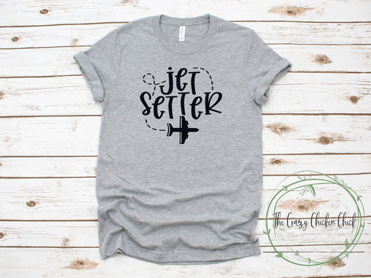 Jet Setter Airplane Travel ~ Unisex T-Shirt or Tank Top - Adult, Youth and Toddler Sizes