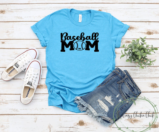 Baseball Mom ~ Adult Unisex T~Shirt or Ladies Tank Top ~ personalize with your players number