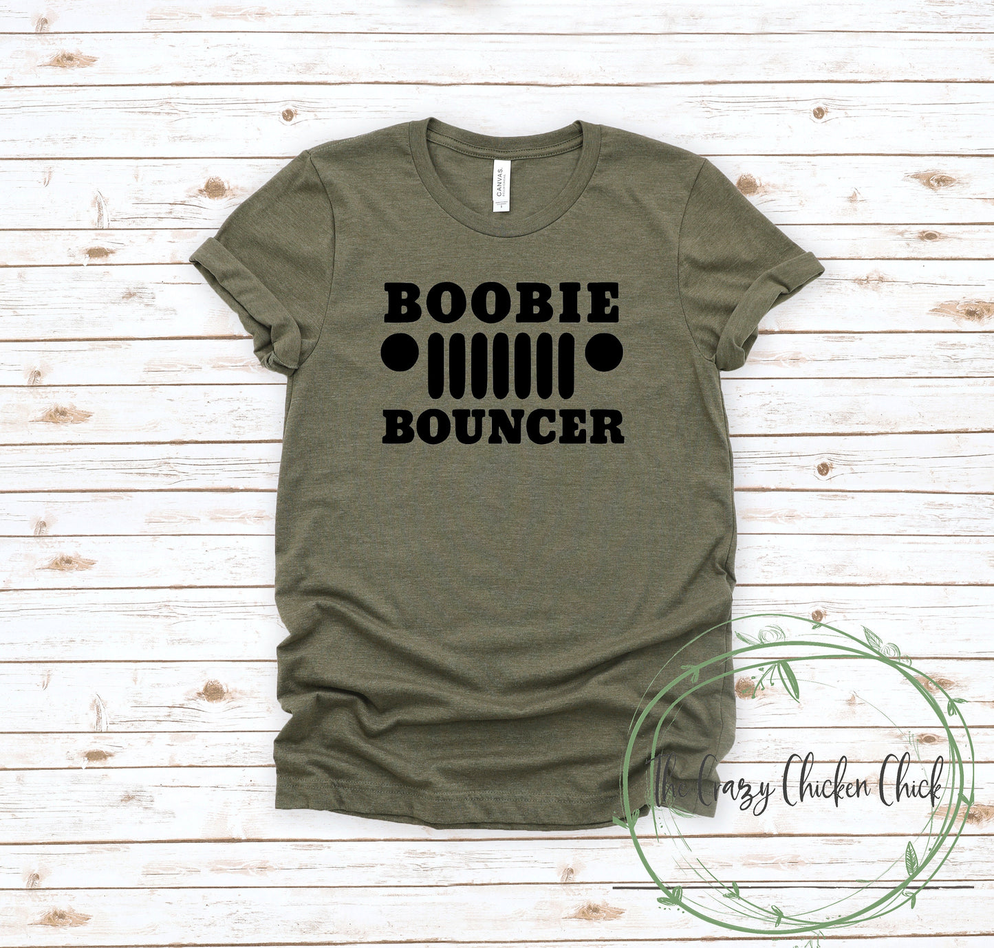 Boobie Bouncer with Jeep Logo ~ Adult Unisex T~Shirt or Ladies Tank Top