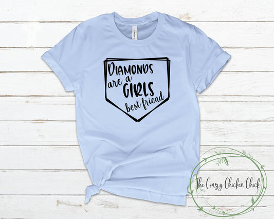 Diamonds Are a Girls Best Friend Softball ~ Unisex T-Shirt or Ladies Tank Tops ~ Adult, Youth and Toddler Sizes