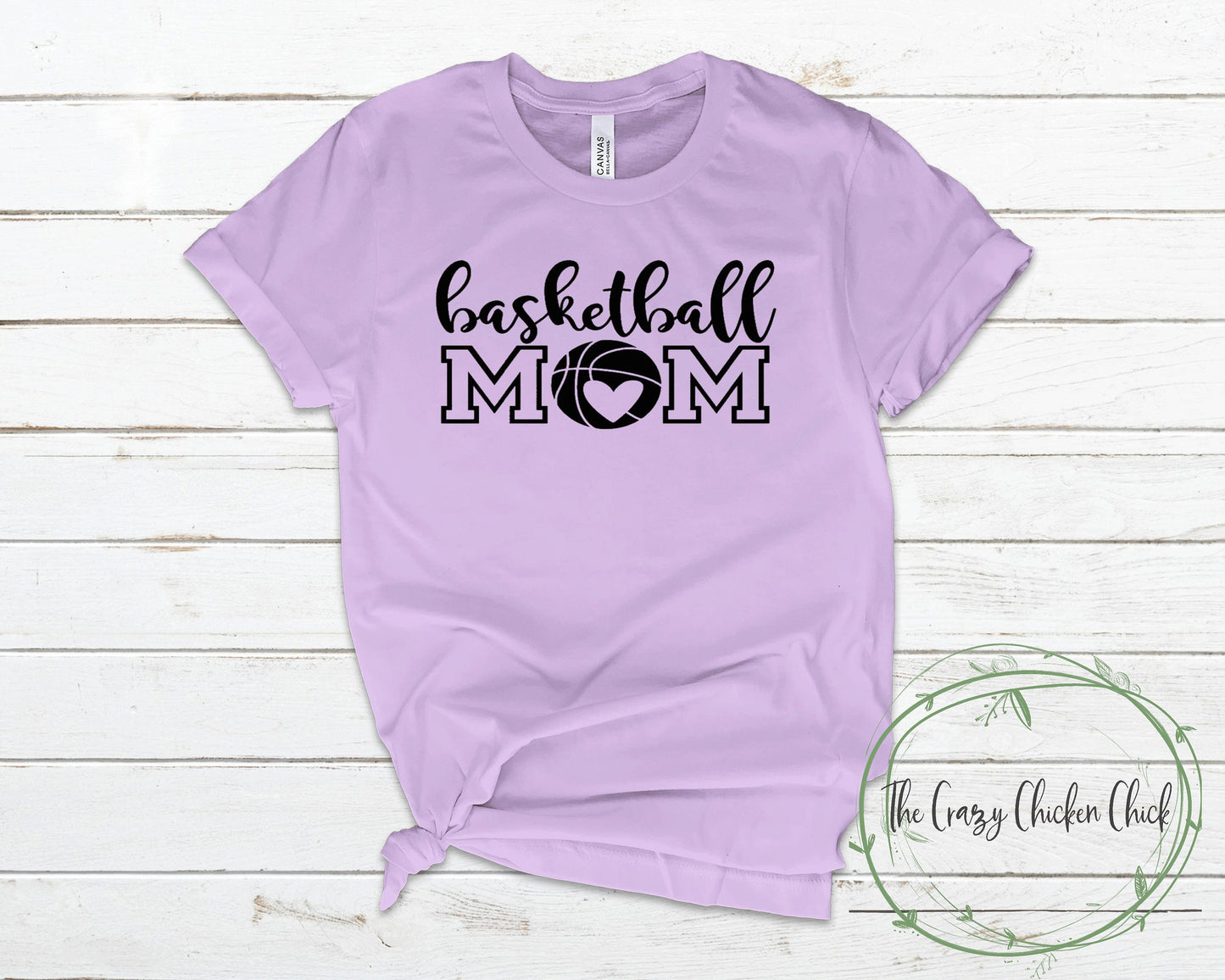 Basketball Mom With Heart in the Basketball ~ Personalize ~ Adult Unisex T~Shirt or Ladies Tank Top