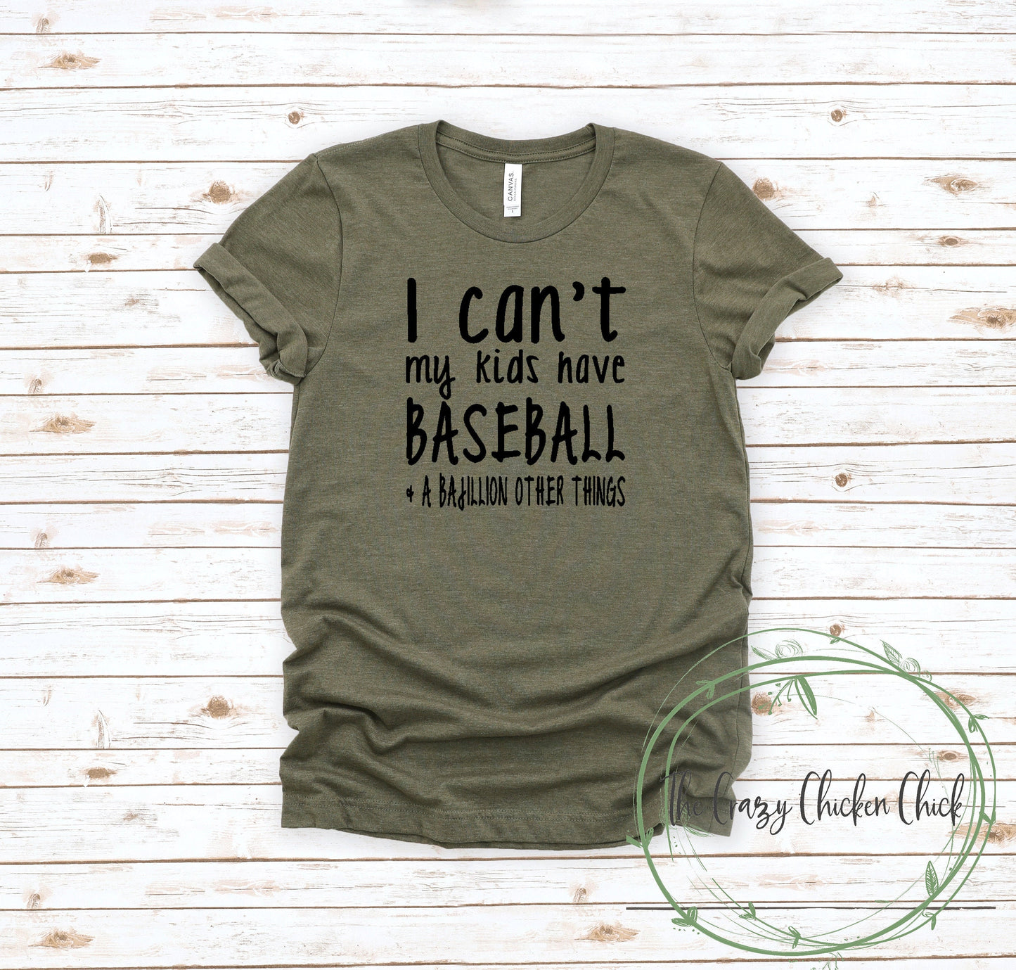 I Can't My Kids Have Baseball or Softball and a Bajillion Other Things ~ Adult Unisex T~Shirt or Ladies Tank Top