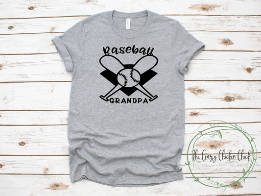 Baseball Grandpa Shirt ~ can change name ~ personalize ~  Papa, Gramps  ~ Personalize ~ Adult Unisex T~Shirt