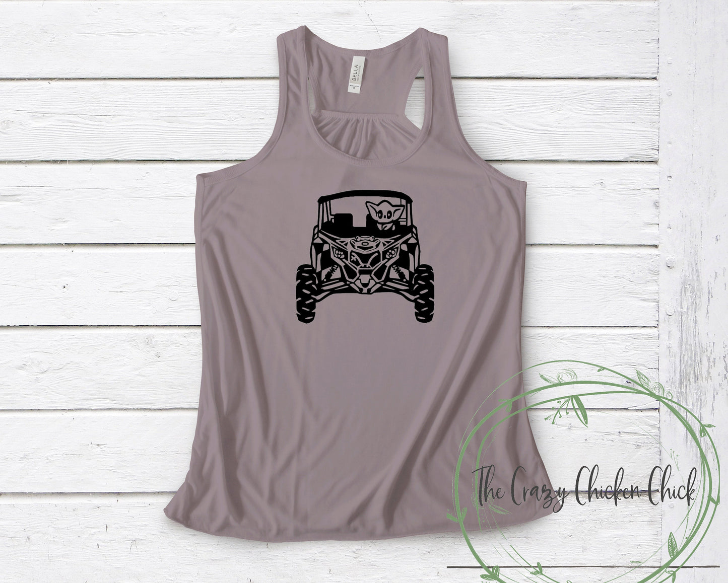 Baby Yoda Driving a Can Am~Sxs, Rzr, ORV~The Child, Grogu~Ladies Tank Tops ~ Adult, Youth and Toddler Sizes