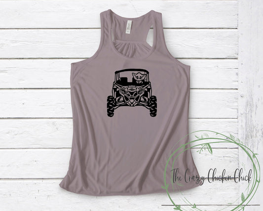 Baby Yoda Driving a Can Am~Sxs, Rzr, ORV~The Child, Grogu~Ladies Tank Tops ~ Adult, Youth and Toddler Sizes