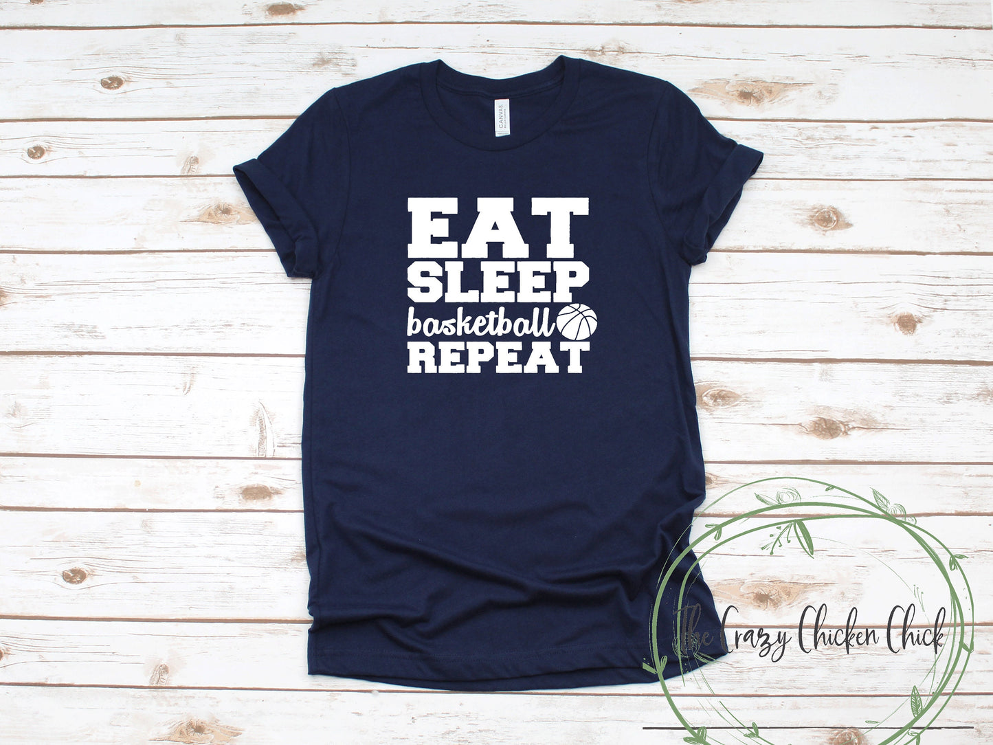 Eat Sleep Basketball Repeat Unisex T-Shirt or Ladies Tank Tops ~ Adult, Youth and Toddler Sizes