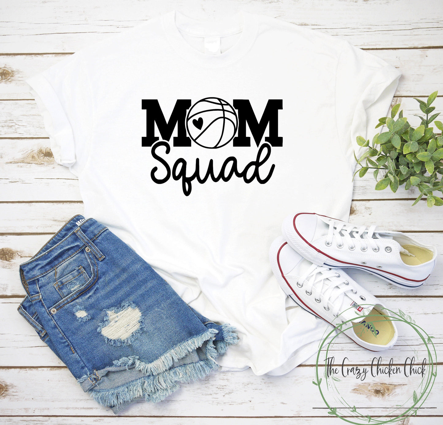 Mom Squad Basketball with Heart ~ Personalize ~ Adult Unisex T~Shirt or Ladies Tank Top