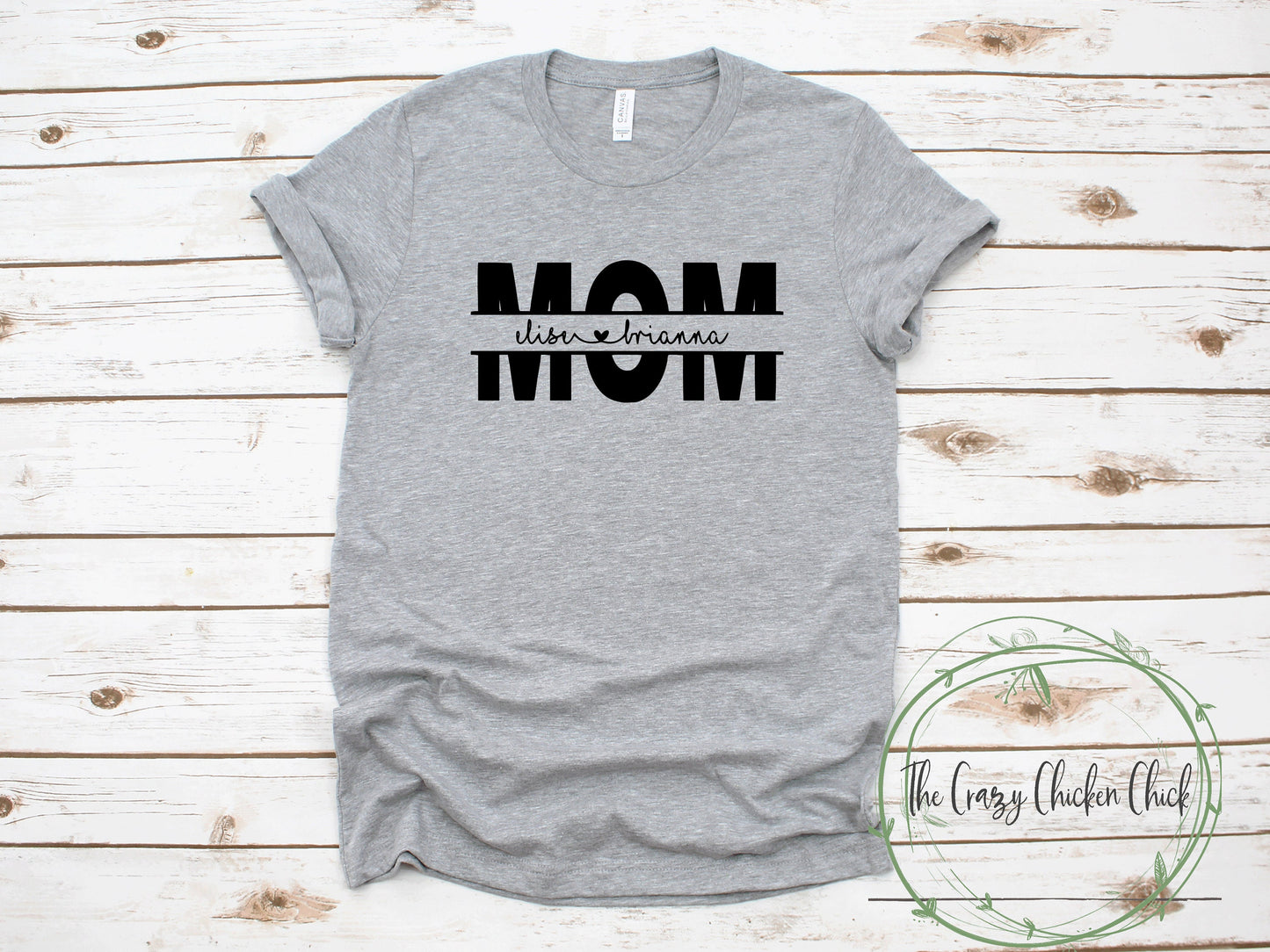 Customized Mom Shirt With Children's Names in Center ~ Personalized~ Mother's Day ~ Adult Unisex T~Shirt or Ladies Tank Top