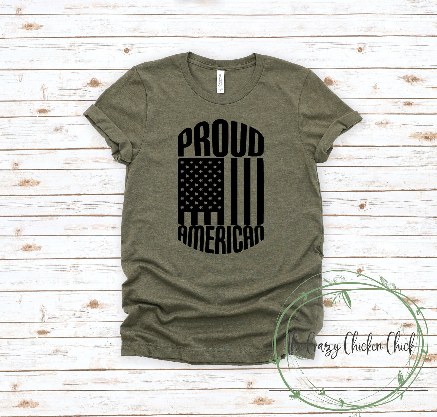 Proud American with flag - Patriots, United States, Military, Second Amendment - Unisex T shirts or Tank Top