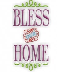 Embroidered Bless Our Home White Flour Sack Towel/Tea Towel/Kitchen Towel