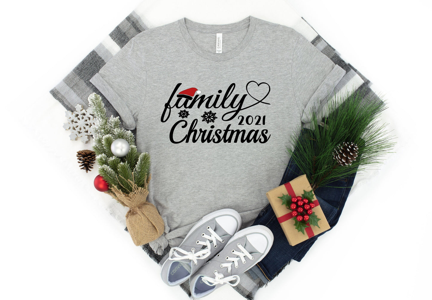 Family Christmas 2021 Group or Family Holiday Unisex T Shirt or Tank Top - Adult, Youth and Toddler Sizes