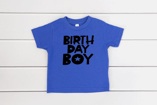 Birthday Boy with Stars T Shirt - Youth and Toddler Sizes