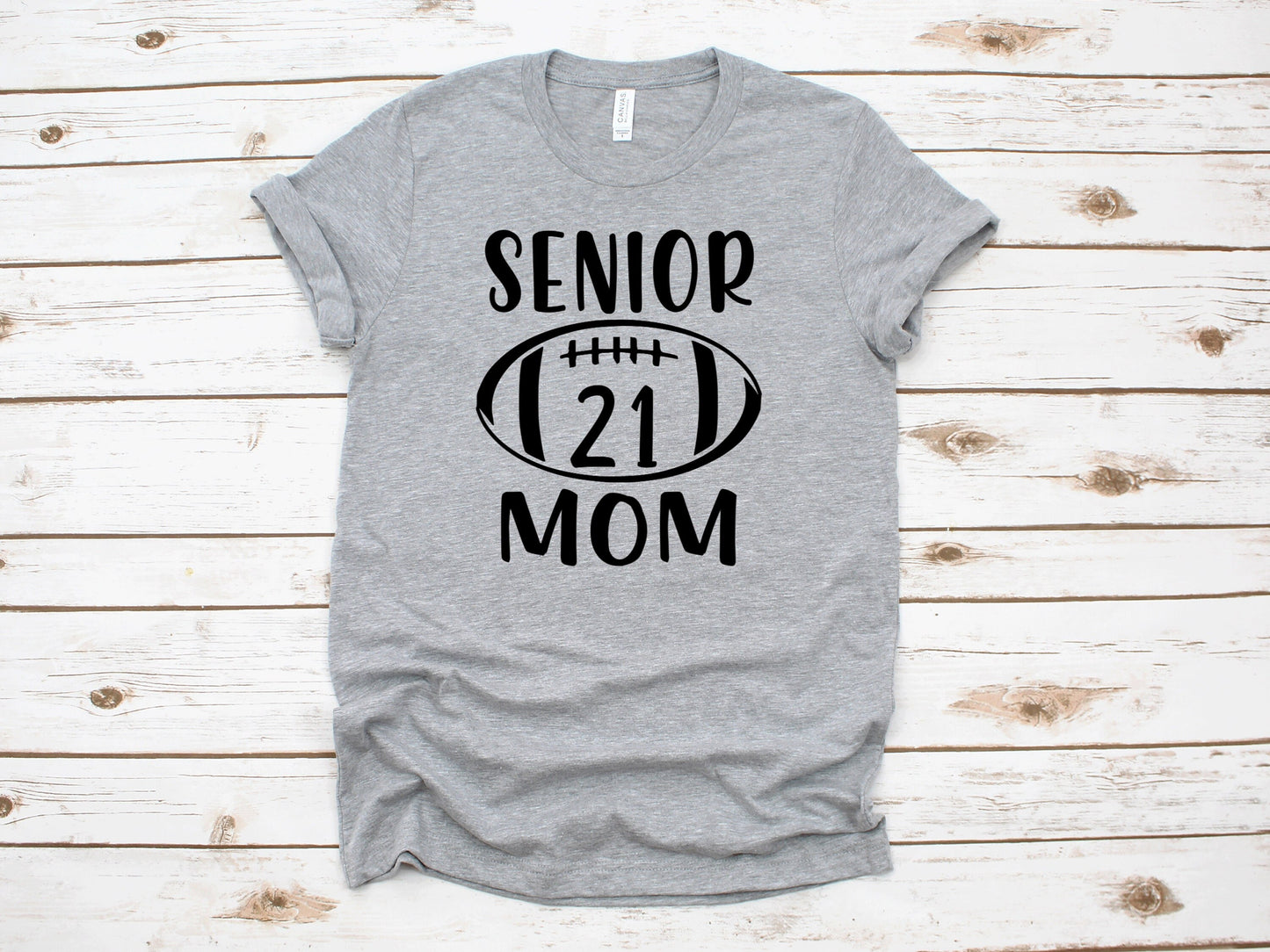 Senior Football Mom with Personalized Number - Tank Top or Unisex T Shirt