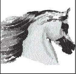 Embroidered Arabian Horse Head White Flour Sack Towel/Tea Towel/Kitchen Towel