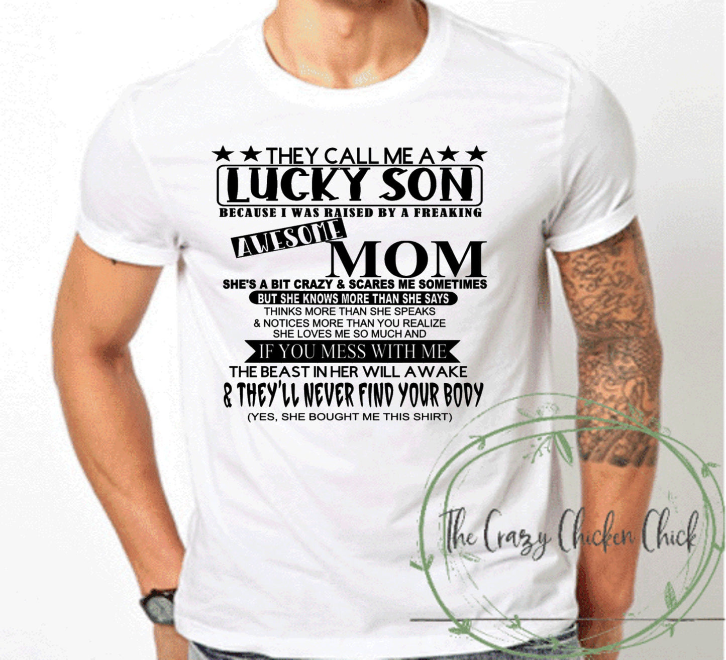 They Call Me a Lucky Son with a Freakin Awesome Mom T Shirt -  Adult, Youth & Toddler Sizes